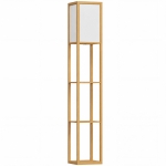HOMCOM Stehlampe mit 3 Regalen, Stehleuchte mit E27 Fassung, 26 x 26 x 160 cm, für Wohn-/Schlafzimmer (Ohne Glühbirne)