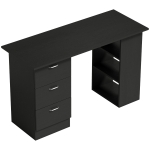 HOMCOM Scrivania PC con 3 Ripiani e 3 Cassetti per Camera e Ufficio, in Legno MDF, 120x49x72 cm, Nera