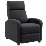 Homcom Fotoliu Relax – Negru, In, Rabatabil cu Taburet Inclus