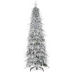 HOMCOM Weihnachtsbaum künstlich 180 cm Christbaum wie echt mit 600 dichten Zweigen, Kunstschnee, Auto-Öffnung