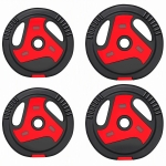 SPORTNOW Set di 4 Dischi Palestra da 2x7.5 kg e 2x5 kg, Foro Ø25 mm, Dischi Pesi 25 kg Totali, Nero e Rosso