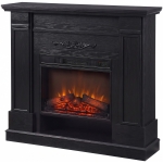 HOMCOM Camino Elettrico da Terra/Incasso con Cornice e Ripiano per TV 55'', 1800W, Effetto Fiamma 3D, Timer, Nero