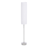 HOMCOM Lámpara de Pie Moderna para Dormitorio Estudio Salón (2 E27 Bombilla) Interruptor de y Bajo Consumo con Base de Acero Inoxidable 120 cm Blanco