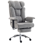 HOMCOM 250 kg Big and Tall Massage Office Chair with Heat, High Back, Height Adjustable Linen Executive Desk Chair, Grey