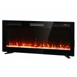 HOMCOM 102 cm Camino Elettrico da Incasso/Parete/Terra Ultrasottile 8.3 cm con Telecomando, 900/1800W, Timer, 35㎡ Nero