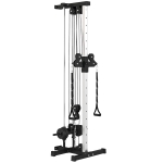 SPORTNOW Regulowana wieża siłowa 25-165 cm z podwójnymi wyciągami i adapterami 62 x 60 x 200 cm Czarny