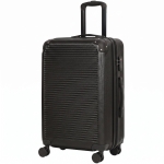 HOMCOM Valigia Rigida Media 68L, Bagaglio Espandibile ABS con 4 Ruote Girevoli, Angoli Protettivi, 66x43x27 cm, Nero