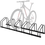 HOMCOM Bike Stand Parking Rack Floor or Wall Mount Bicycle Cycle Storage Locking Stand 179L x 33W x 27H (6 Racks, Black)