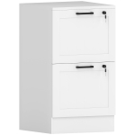 HOMCOM Mueble Archivador con 2 Cajones Cajonera para Escritorio con Cerraduras Rieles Colgantes Ajustables para A4 Blanco