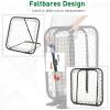 Baseball rebounder kickback goal terugveernet net inklapbaar metaal + PE zwart(m-4)