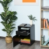 HOMCOM Rolcontainer Multifunctioneel Lade Plank Ruimtebesparend Opbergen 40x30x60 Cm Zwart Zwenkbare Wielen Met Remmen Aosomnl