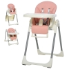 Cadeira de Refeição Bebé HOMCOM Rosa PP, Couro Sintético, Aço  55x80x104cm_420-010PK