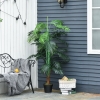 Outsunny Palmier Artificiel Hauteur 1,2 M Arbre Artificiel Tronc Branches Lichen Feuilles Grand Realisme Pot Inclus 98995827