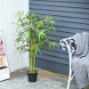 Bambou Artificiel Outsunny 1,5m - Lot De 2 - Pot Inclus - Déco Intérieur/Extérieur
