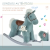 Balancín Infantil Con Forma De Ballena HOMCOM – Mecedora De Felpa Con Sonidos, Cinturón De Seguridad Y Reposapiés, Para Niños De 18 A 36 Meses (Hasta 45 Kg)