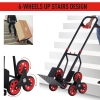 Folding Trolley Hand Trucks 6-Wheels Foldable Load Cart Steel 120kg, Red | UK