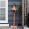 PawHut Wooden Bird Feeder Table – Freestanding, Brown, 130cm – Outdoor Garden