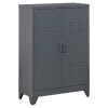 HOMCOM Armário de Metal de Armazenamento com Dupla Porta 2 Prateleiras com Altura Ajustável Armário Multiúso para Escritório Dormitório Garagem 75x33x110cm Cinza
