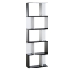HOMCOM 5-tier Bookcase Storage Display Shelving S Shape design Unit Divider Black