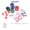 Set 200 Fiches da Poker 2 Mazzi di Carte e Pulsante Dealer con Valigetta
