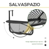Tavolino Da Ringhiera Pieghevole Tavolino Da Balcone Regolabile Outsunny - Semicircolare Per Ringhiere, Nero 60x45cm Tavolino Ferro Nero - 11