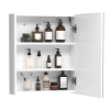 Armadietto Pensile Per Bagno Con Specchio HOMCOM - 2 Ante, 2 Ripiani Interni, Soft Close, Nero, 60x15x75 Cm