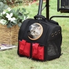 Zaino Trasportino Per Gatti PawHut - Pieghevole, Con Oblò, Cuscino E Tasche, 38x24x38 Cm - Foto 7