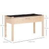 Outsunny Jardinière Sur Pieds En Bois Massif Sapin 122 X 56 X 76 Cm - Potager Surélevé Avec Irrigation Et Drainage