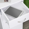 HOMCOM Scrivania per Camera e Ufficio a 2 Livelli, Arredamento Moderno in Legno e Metallo, 84x45x85cm, Bianco e Rovere Moderna