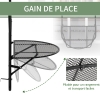 Table De Balcon Suspendue Outsunny 60x60cm - Hauteur Réglable 57-72cm, Pliable - Noir - Métal