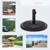 Outsunny Pied De Parasol Rond Base Lestée 13 Kg - Motif Fleurs De Lys Noir Doré - Compatible 35-48 Mm