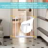 Cancelletto Di Sicurezza Bianco Per Bambini E Animali Domestici Pawhut – Regolabile Da 76 A 82 Cm, Montaggio A Pressione