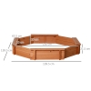 Outsunny Sabbiera per Bambini in Legno Ottagonale con Sedili e Copertura, Gioco da Giardino Sabbionaia per Bambini 3-8 Anni, 139.5x139.5x21.5cm, Colore Legno