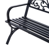 Panchina Da Giardino Outsunny - Metallo Nero, 127x60x85cm, Portata 240kg - Foto 9