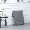 Outsunny Transat Pliable - Dossier Réglable Multiposition, Structure Métal Et Polyester Gris