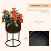 Outsunny Blumenständer 3er Set, Metall, Marmoroptik – Stapelbar, Für Garten & Balkon