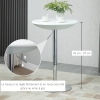 Table De Bar Ronde Haute Réglable HOMCOM - Plateau Pivotant 360° | Table Mange-Debout Cuisine Design Blanc