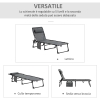 Lettino Prendisole Outsunny - Schienale Reclinabile 5 Posizioni, Pieghevole, Grigio, Con Cuscino - Foto 7