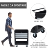 Carrello Portautensili HOMCOM 3 Cassetti - Nero, 68x46x88cm, Con Ruote E Serratura - Foto 9