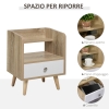 Comodino in Bambù Tavolino da Divano con Scomparto Struttura a Griglia Tavolino Laterale 50 x 38,5 x 33 cm color Naturale [en.casa] | Leroy Merlin