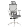 Vinsetto bureaustoel met hoofdsteun 3D-armleuning 3 niveaus in hoogte verstelbaar ergonomische netstof schuimgrijs 67 x 65 x 120-128 cm