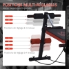 Banc De Musculation HOMCOM Avec Rangement Et Bandes De Résistance | Bois Massif, Réglable 6 Positions | Charge Max 120 Kg - 10