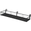 Outsunny Support de pot de fleurs suspendu en métal avec fixations réglables jardinière pour balcon dim. 100L x 31l x 12H cm noir