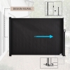 Outsunny Double Store Latéral Brise-Vue Rétractable 6m X 1,80m - Polyester Anti-UV Gris Et Noir