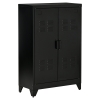 HOMCOM dressoir archiefkast met gelamelleerde deuren garderobe opbergkast industriële metalen kast met 2 verstelbare planken woonkamer slaapkamer zwart 75 x 33 x 110 cm