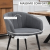 HOMCOM Set di 2 Sedie Imbottite per Soggiorno e Cucina con Schienale
