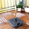 Base Per Ombrellone Outsunny Con Ruote E Maniglia – Riempibile Con Acqua 17 Kg O Sabbia 21 Kg, Per Pali 24-38 Mm, 45x45x40 Cm, Nero