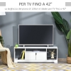 Mobile TV HOMCOM Per Schermi Fino A 42'' - Con Armadietto E Ripiani, Legno, 120x30x41cm, Bianco - Foto 8