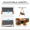 Outsunny Dondolo da Giardino 3 Posti Convertibile in Letto Matrimoniale, 225.5x113x180cm(m-5)