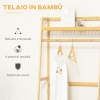 HOMCOM Appendiabiti in Legno di Bambù da Terra con Ripiani, 70x42x164cm, Colore Legno(m-5)